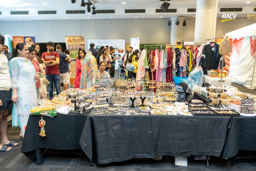 Vendor stalls at Diwali Melbourne