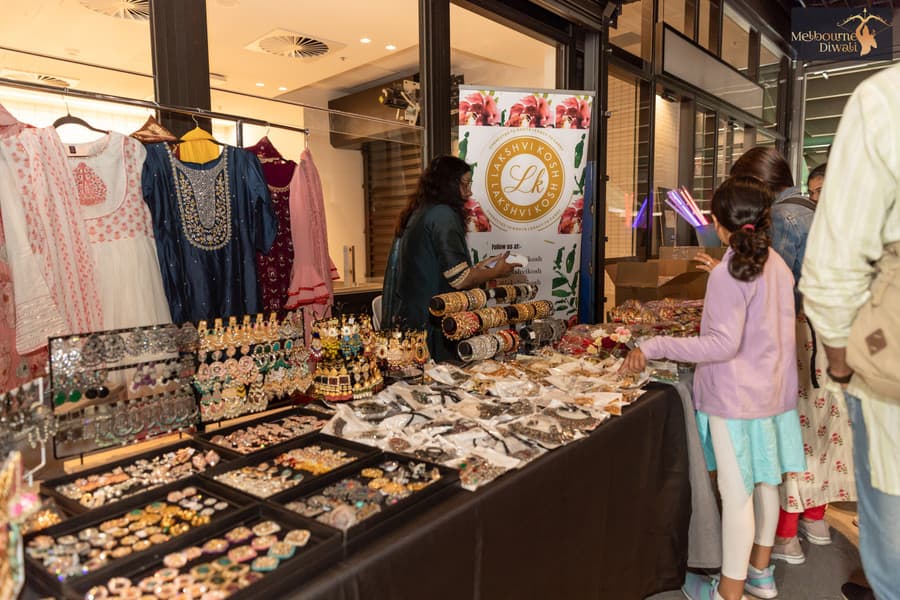 Jewellery stall at Diwali Melbourne